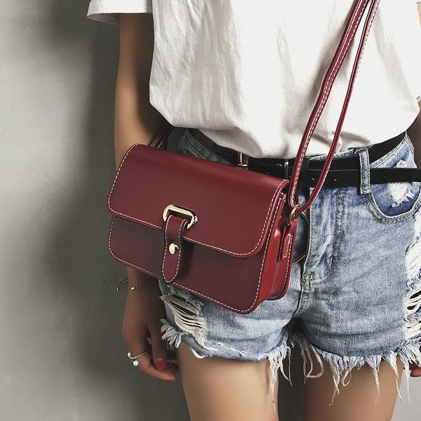 2020 crossbody bags for women casual small solid color messenger bag for girls flap pu leather shoulder bags